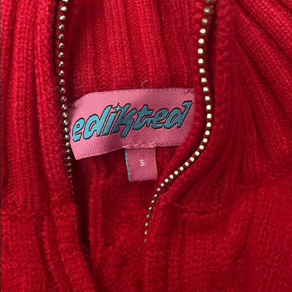 Edikted Ryn Cable Zip Sweater Size Small - Picture 5 of 5